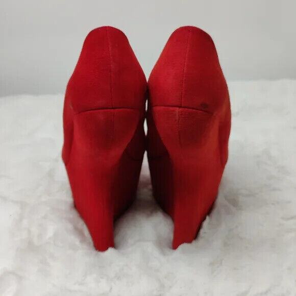 Red Vintage Y2K suede platform Pump by Aldo sz 8.5 - Picture 6 of 11